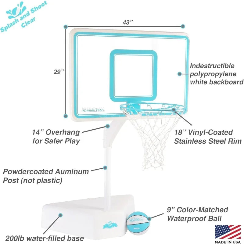 Adjustable Height Swimming Pool Basketball Hoop