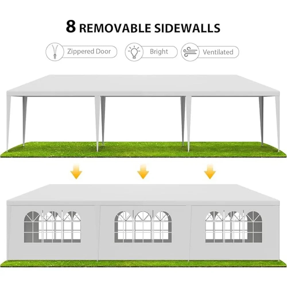 10'x30' Outdoor Canopy Tent Patio Camping Gazebo Shelter Pavilion Cater Party Wedding BBQ Events Tent