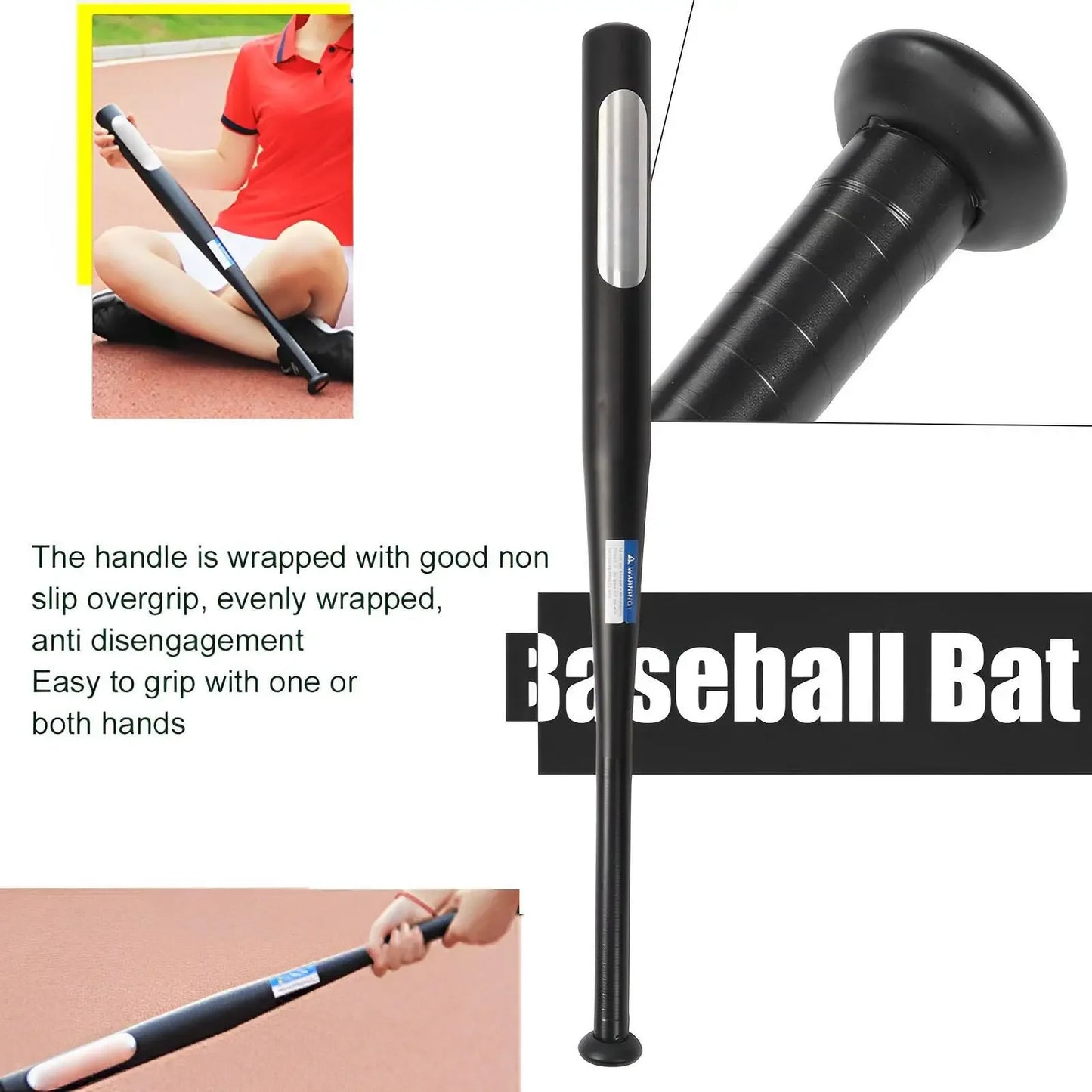 Portable Black Alloy Steel Baseball Bat