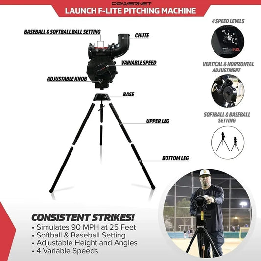 Launch F-lite Softball & Baseball Pitching Machine,