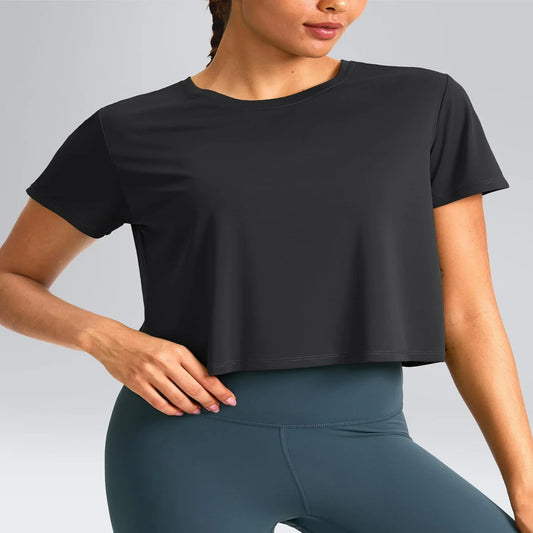 Loose Fit Crop Athletic Gym T-Shirts