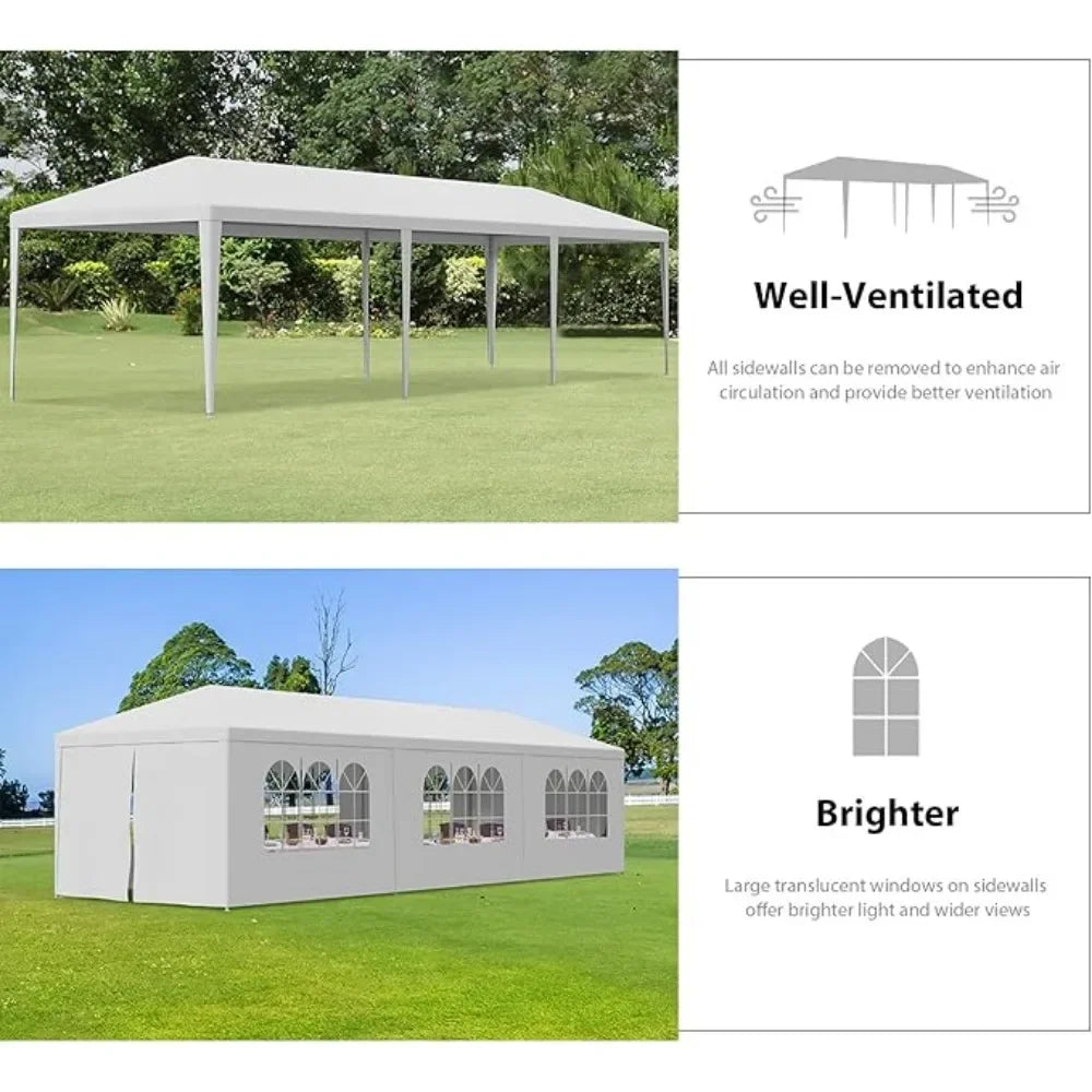 10'x30' Outdoor Canopy Tent Patio Camping Gazebo Shelter Pavilion Cater Party Wedding BBQ Events Tent
