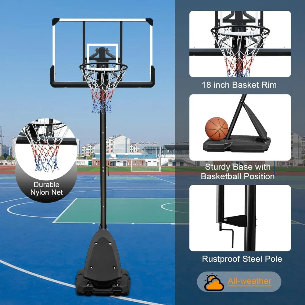 Adjustable 7ft/10ft Portable Basketball Hoop