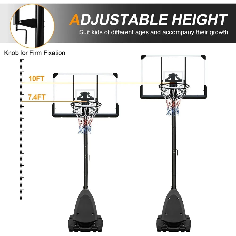 Adjustable 7ft/10ft Portable Basketball Hoop