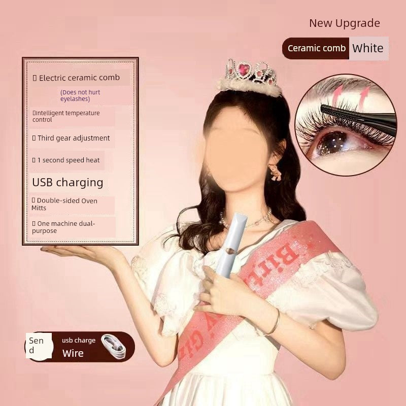 10 Seconds, Huge! Electric Heating Eyelash Curler Hot Coil Heater Heating Electric Apparatus Heating Charging Lasting Portable