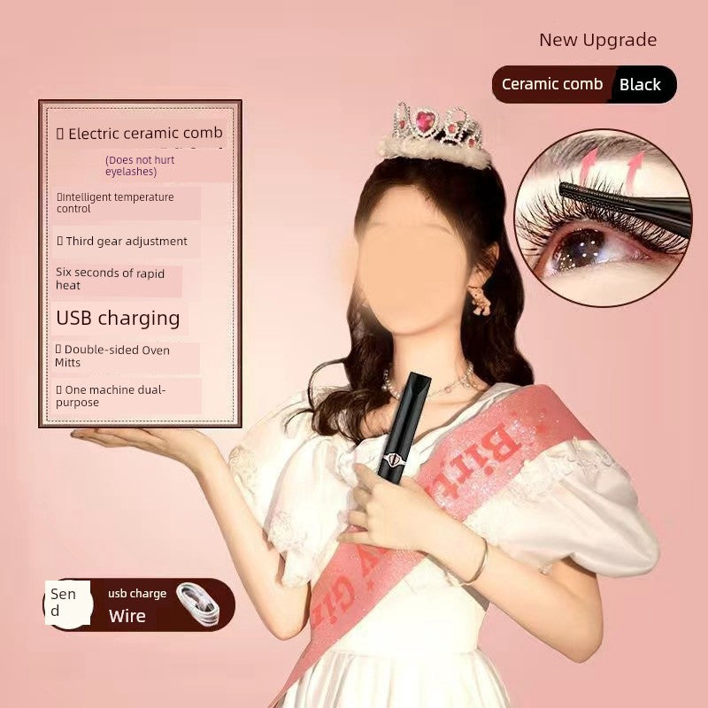 10 Seconds, Huge! Electric Heating Eyelash Curler Hot Coil Heater Heating Electric Apparatus Heating Charging Lasting Portable
