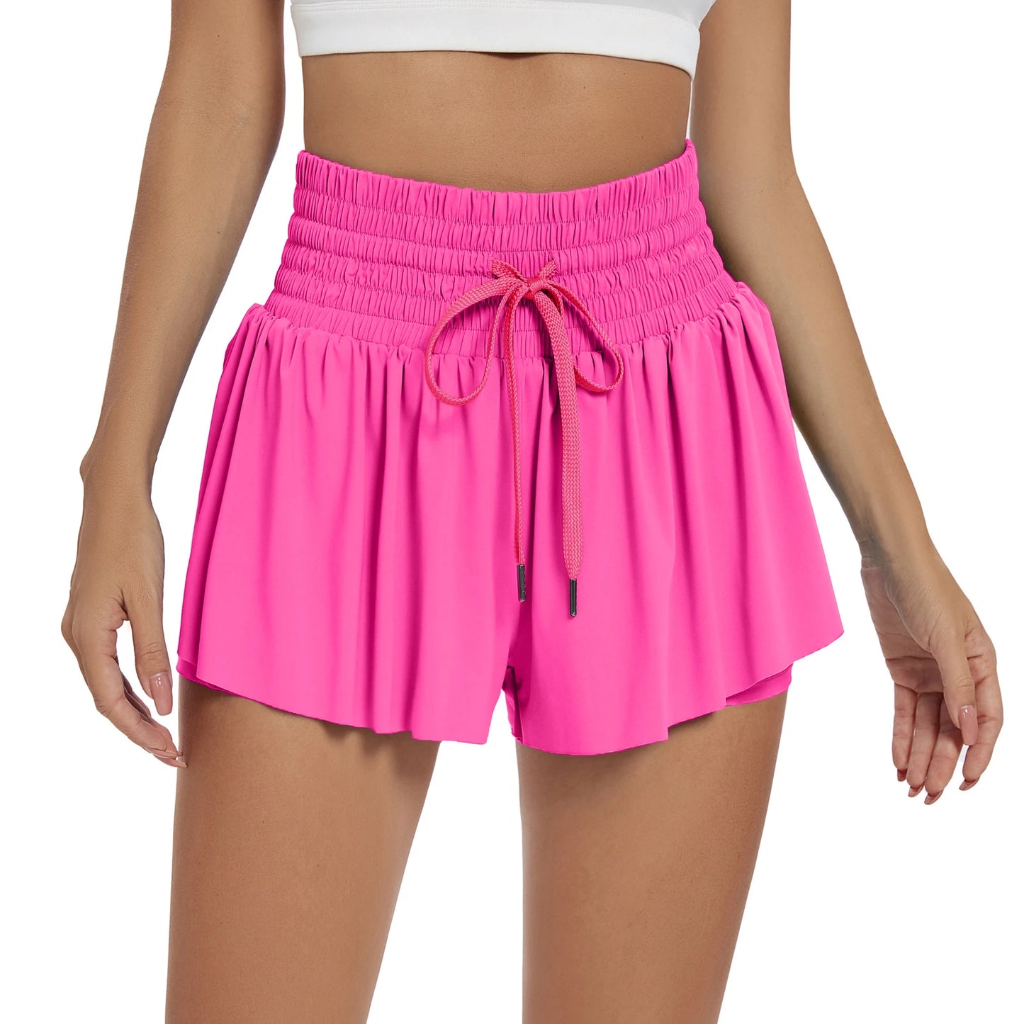 Casual High Waist Pocket Sports Shorts