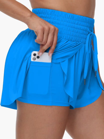 2 IN 1 High Waisted Flowy Shorts