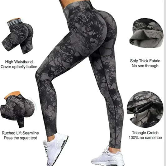 Women High Waist Tie Dye Legging