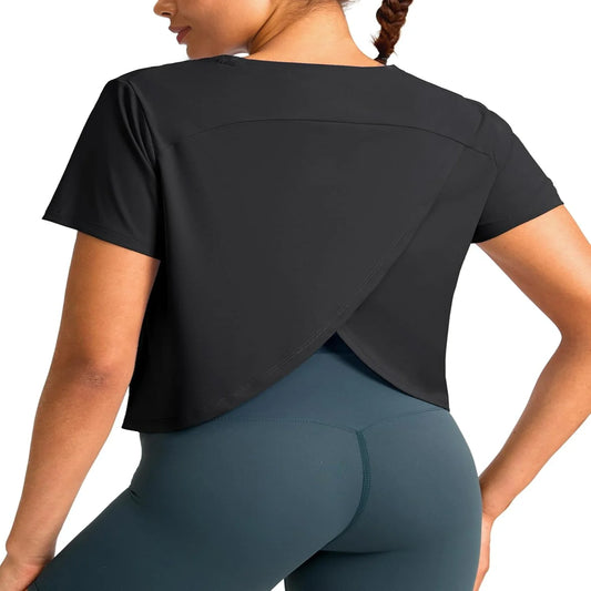 Loose Fit Crop Athletic Gym T-Shirts
